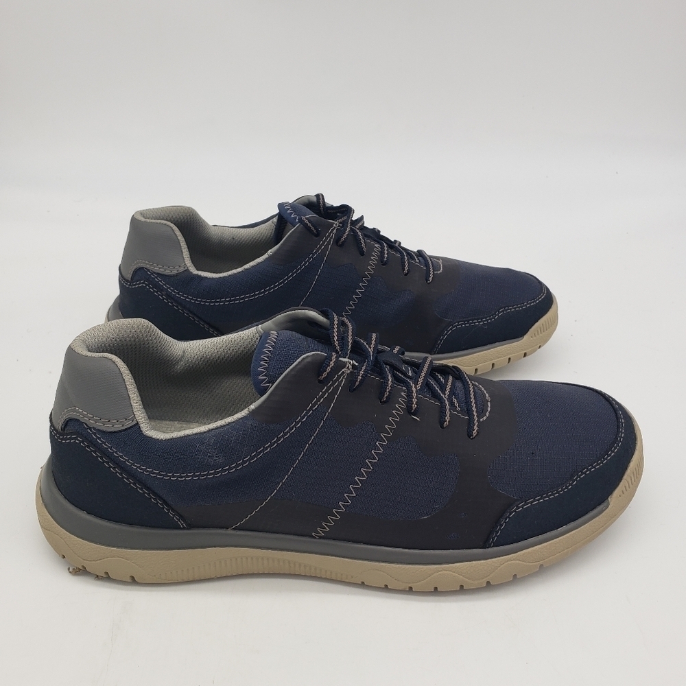 Clarks Shoes Mens 8.5 Votta Edge Blue Canvas Low Top Oxford Sneakers - Picture 4 of 9